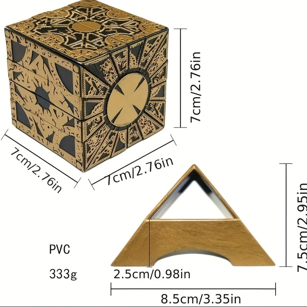Puzzle Box Functional, Puzzle Cube Detachable - Lament Configuration with Base, Deformation Puzzle Lock Box Decoration