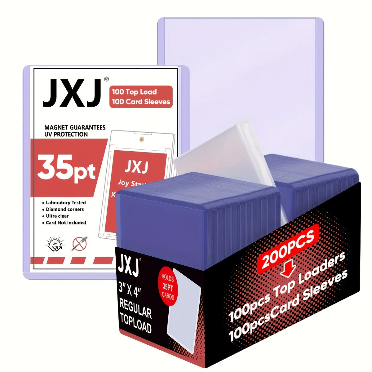 Card Sleeves TopLoad for Cards, 200/400/800/1600pcs 3"X4" Baseball Card Protectors Hard Plastic, Top Load Card Holder for Sports Football Game Cards (A Set Has 200pcs, Including 100 TopLoads + 100 Card Sleeves)