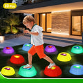 10pcs Light Up Stepping Stones - Kid Balance Training Sensory Toys, Coordination Stepping Stones Game Kit For Indoor & Outdoor. Suitable For Party Birthday Holiday Halloween Christmas Gifts