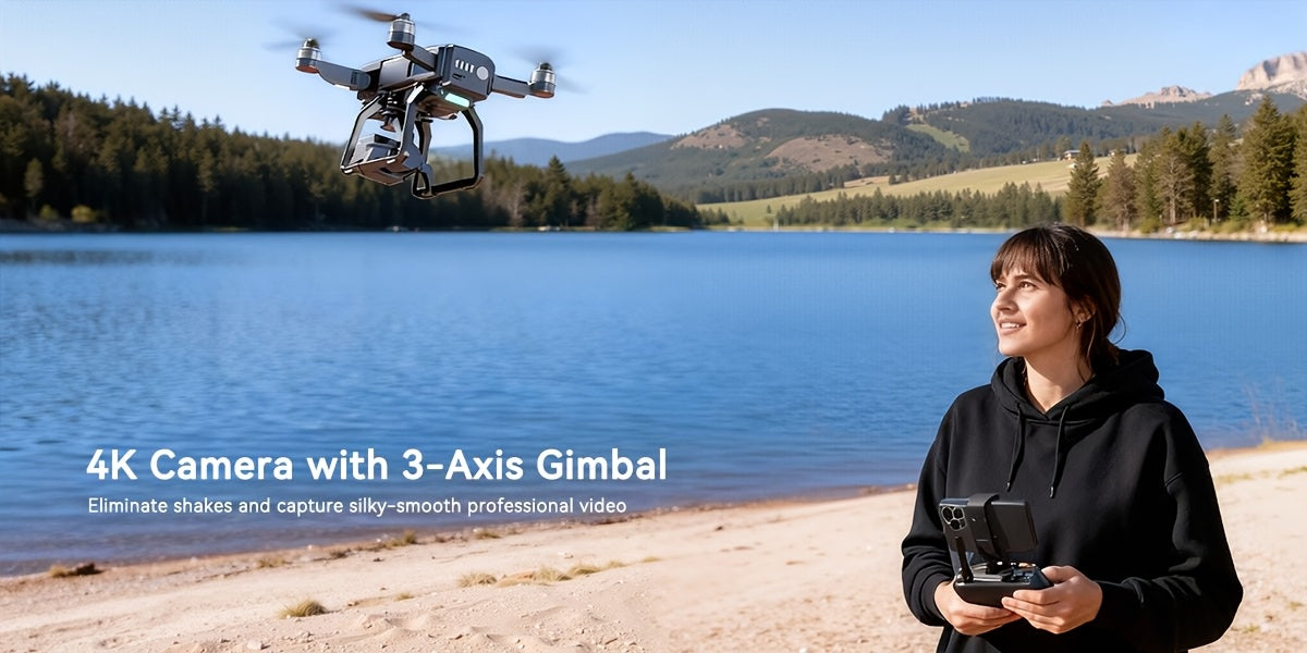 [4K Drone] Bwine F7GB2 3-Axis Gimbal 4K Drone With Long-Distance Transmission, Level 6 Wind Resistance, 50-Min Flight, GPS Smart Return, Route Planning, Beginner-Friendly Controls