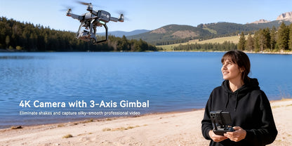[4K Drone] Bwine F7GB2 3-Axis Gimbal 4K Drone With Long-Distance Transmission, Level 6 Wind Resistance, 50-Min Flight, GPS Smart Return, Route Planning, Beginner-Friendly Controls