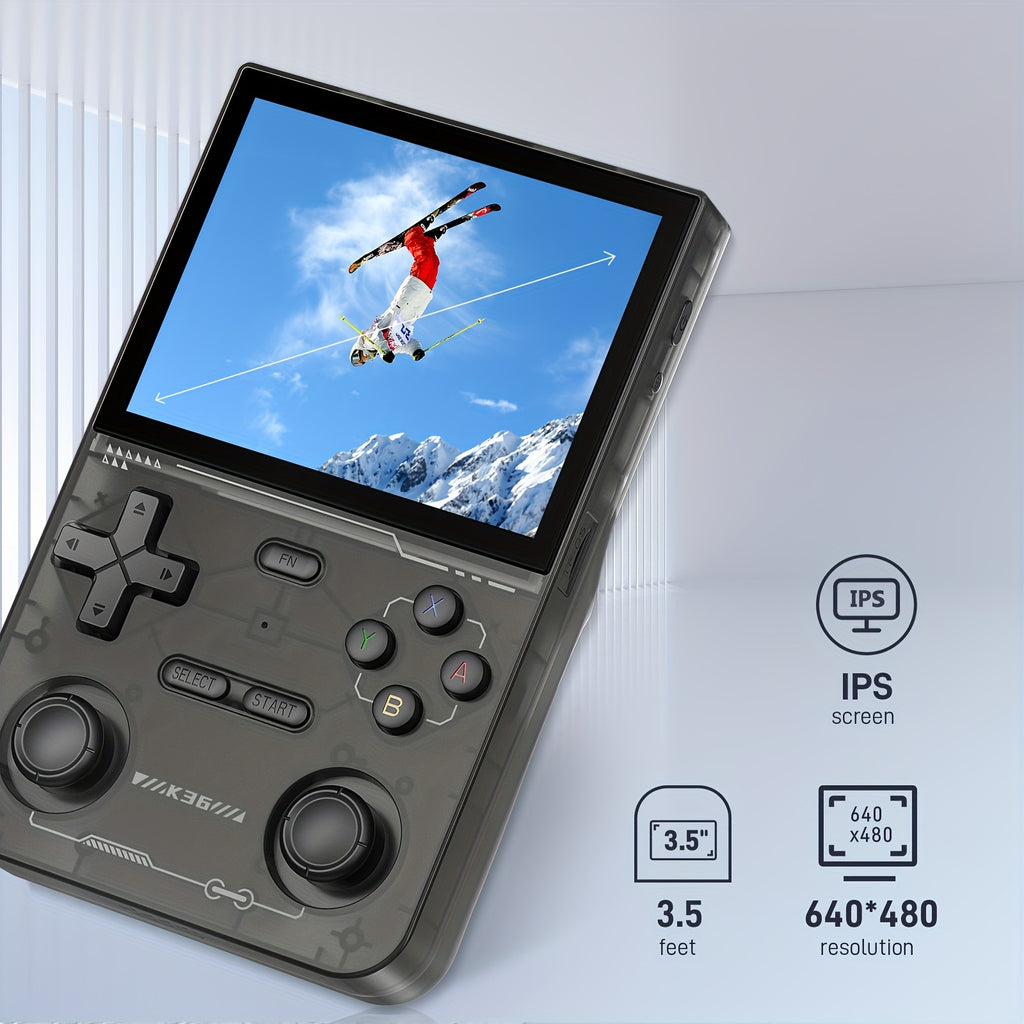 Open Source Portable Handheld Game Console, Ultra Long Battery Life, Pre Installed Emulator, Support for Self Download, 3.5-inch IPS High-definition Screen, Equipped with 64GB TF Card, OTG Socket, Supports Multiple Languages