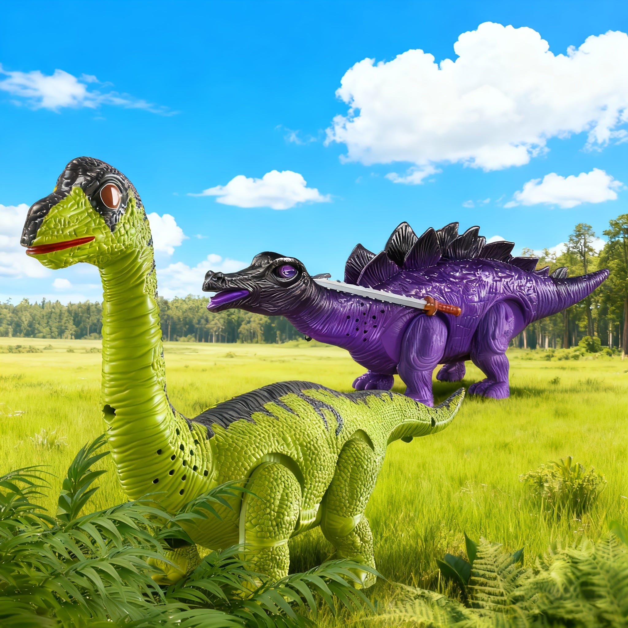 3pcs Electric Dinosaur Toy with Sound Light and Walking Effect, Boy Children's Toy Gift, Suitable for Children Aged 3 4 5 6 7, Interactive Movable Dinosaur Toy Set
