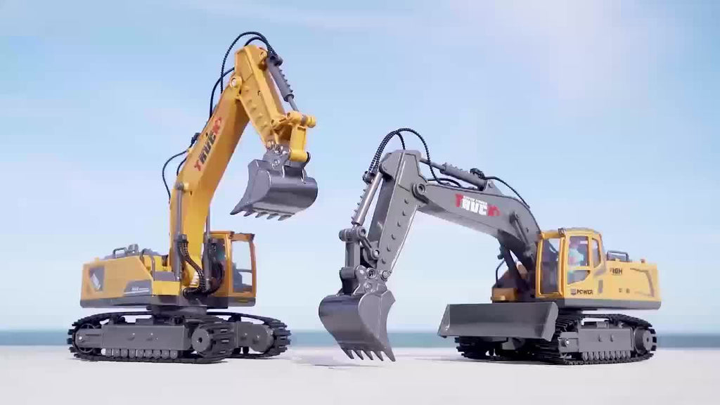 Remote Control Excavator Construction Toys For Boys, 1200mAh RC Excavator Toy With Metal Shovel & Light, 13CH Excavator Toys For Boys 8+ Year Old Kids 2024 Christmas Birthday Gift, 120+Mins