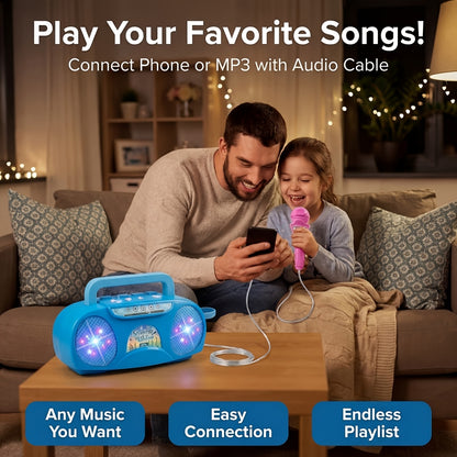 A Fantastic Light-Up Singing Toy for Kids Featuring a Microphone, Perfect for Birthdays And Holidays. This All-In-One Music Machine Is Ideal for Boys And Girls Aged 3 to 7