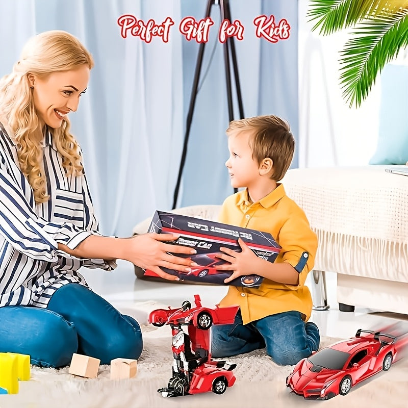 [Gift For Kids] Transforming RC Stunt Car, 360 Degree Drift Robot With Lights, Gift For Kids