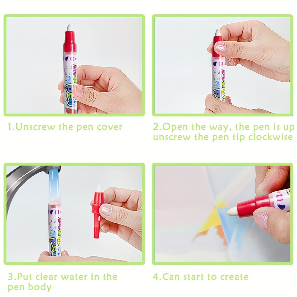 Children's Water Drawing Mat Set with 2 Water Pens - Reusable, Mess-Free, Large Size, Interactive with Parents, Safe Materials
