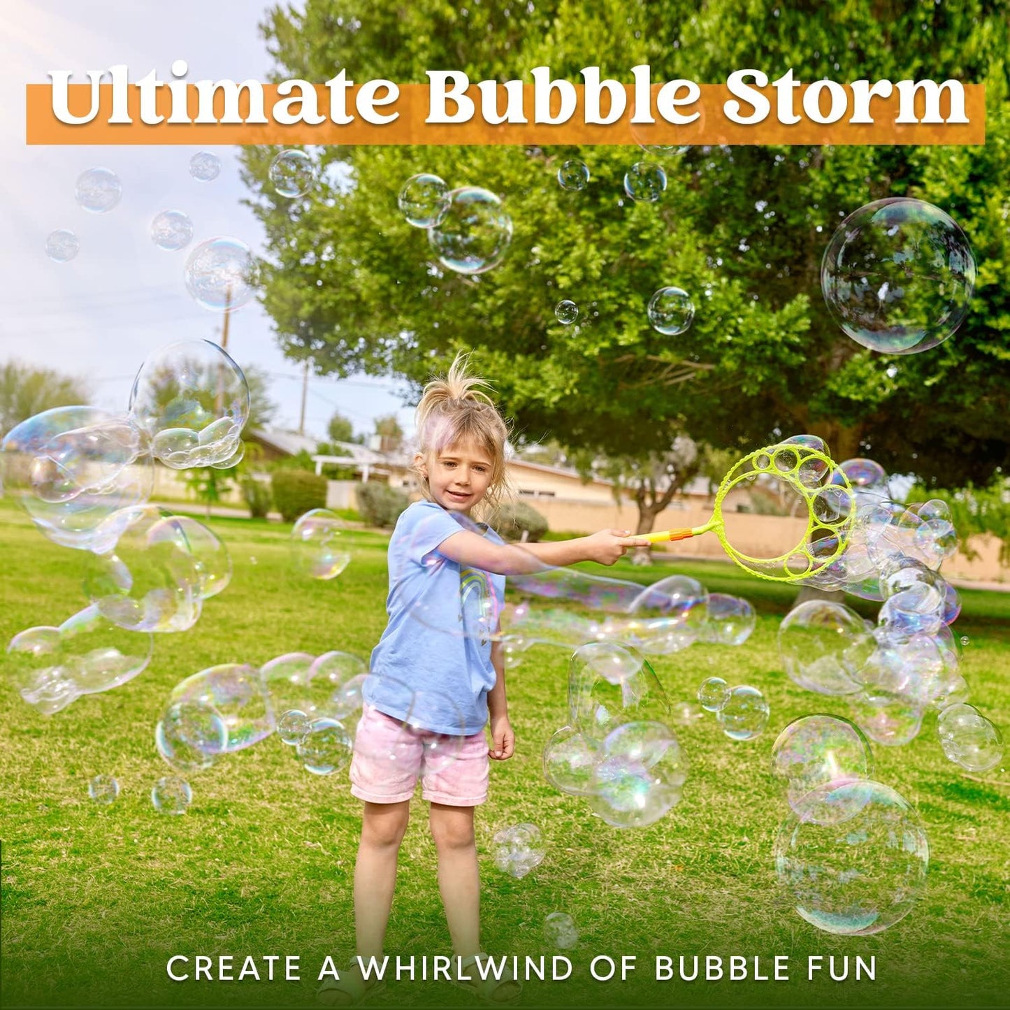 18pcs Giant Bubble Wands Set Bulk, Large Bubble Maker with Tray & Solution, Summer Outdoor Kids Toys, Perfect for Easter Party Favors, Birthday Gifts & Outdoor Game Activities