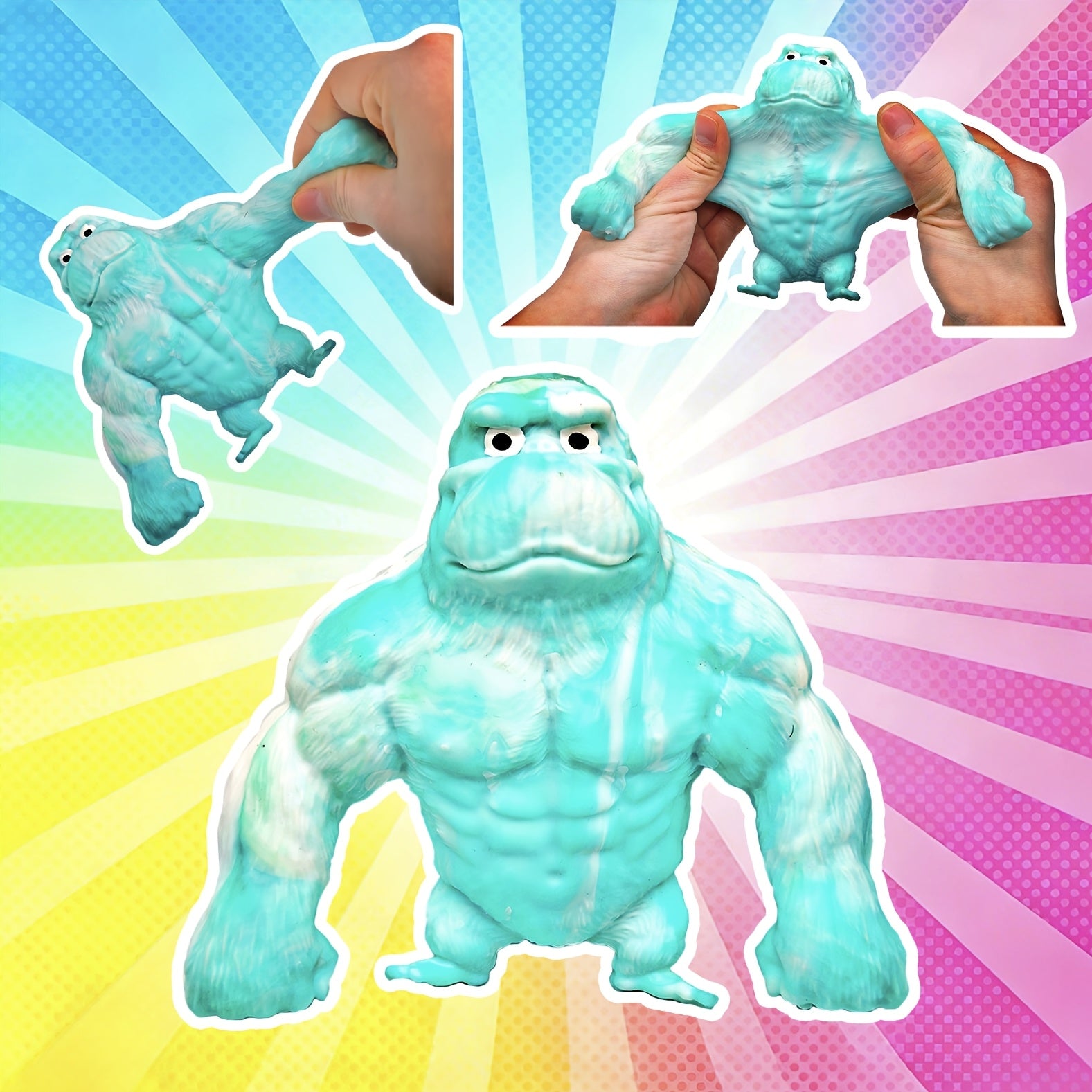 [Christmas, Halloween, Easter] Super Stretchy Gorilla Fidget Toy, Squeeze Monkeys Stretchy Monkey- Original Sensory/Fidget Collectible Toys Holiday Party Gifts, Christmas, Halloween, Easter Basket Stuffing.The Filling Material Is PVA Sponge, Not Sand