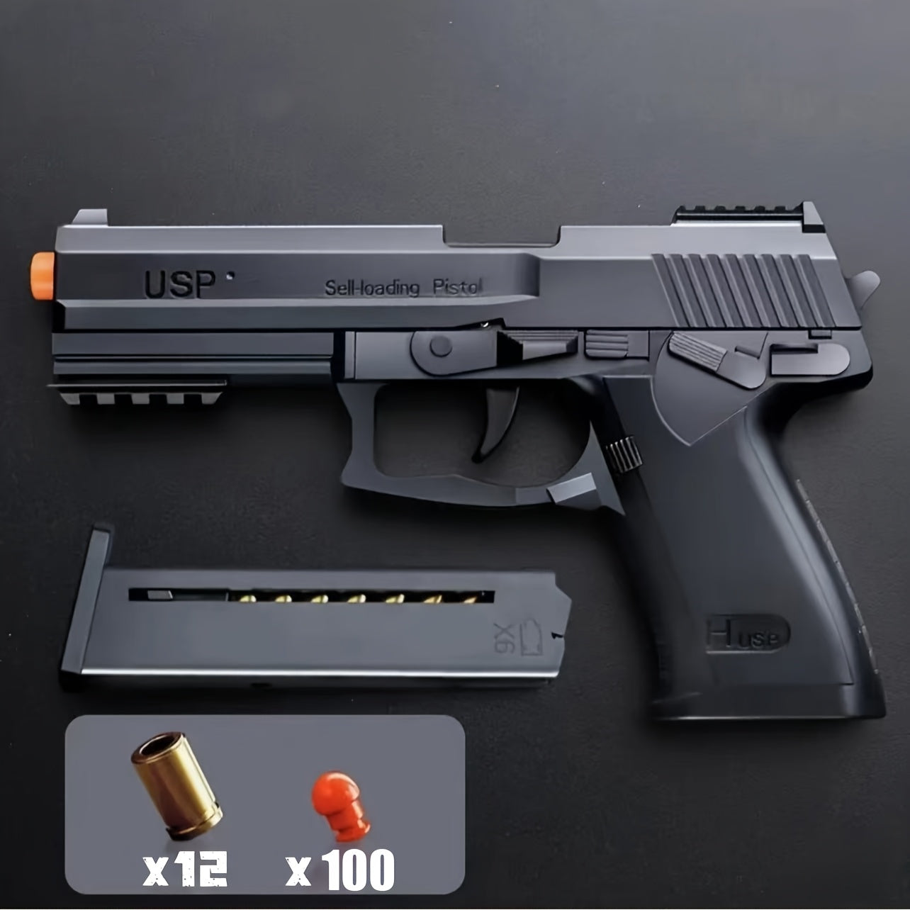2025 USP Toy Gun Soft Clip Pistol, Continuous Shooting, with 100 Bullets And 2 Magazines, Toy Foam Blaster, Cool Rapid-fire Toy Gun Educational Models, Outdoor Shooting Games, Halloween, Thanksgiving, Christmas, Birthday Gift for Boys Girls0