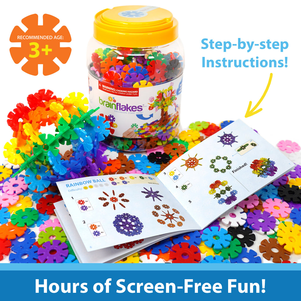 VIAHART Brain Flakes 500 Piece Interlocking Plastic Disc Set - A Creative and Educational Alternative to Building Blocks - Tested for Children's Safety - A Great STEM Toy for Both Boys and Girls!