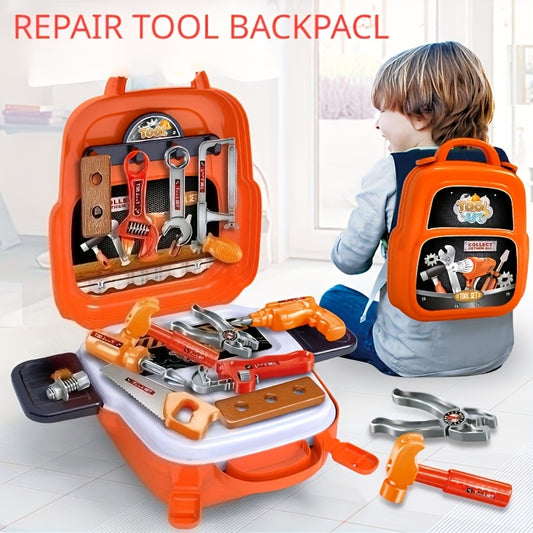 A 22pcs Toy Backpack Set Designed for Boys, Featuring Pretend Home Repair Tools. Perfect for Christmas And Halloween Gifts, on for Toys