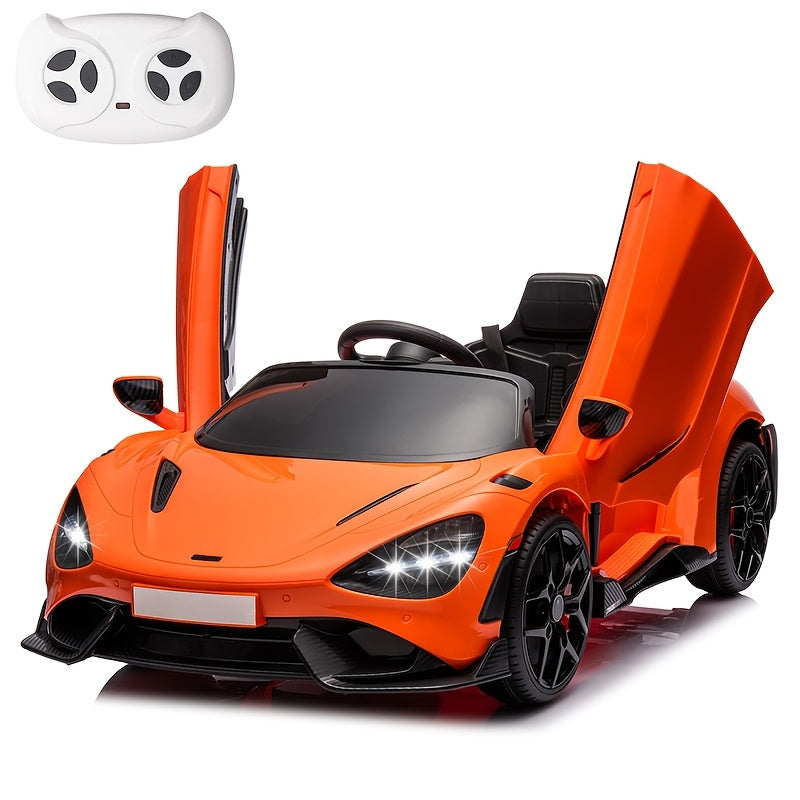 Kids Ride On Toy Car 12V Battery Powered Electric Vehicle, Ride On Toy for Children Christmas Gifts, with Hydraulic Doors, Parent Remote Control, LED Lights, MP3 Player, Smooth Start, 3 Speeds