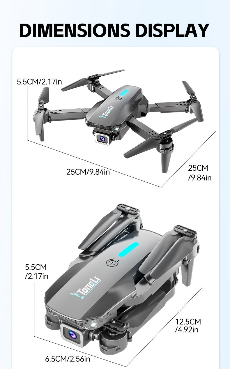 [HD Camera Drone] Tongli Upgraded Quadcopter Drone, Built-In HD Camera, Foldable Design, 3D Flips, USB-C Charging, Free Storage Bag Included, Beginner-Friendly, Aerial Photography Drone, Camera Drone For Vlogging, Outdoor Drone, Remote Control Drone