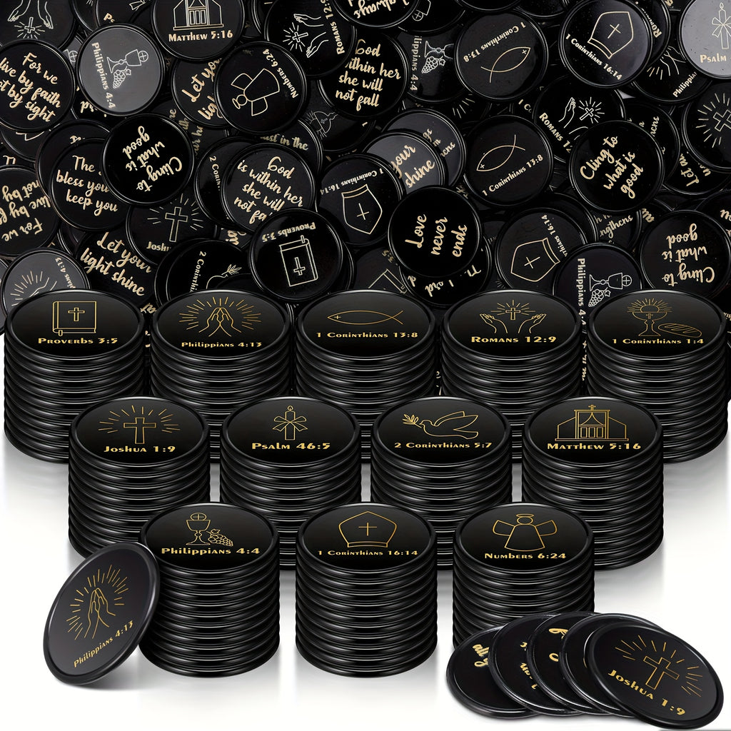 120pcs Christian Gift Bulk Bible Verse Party Favors Christian Themed Tokens Bible Verse Coins for Sunday Motivational Quote Token for Church And VBS Prizes (Classic)