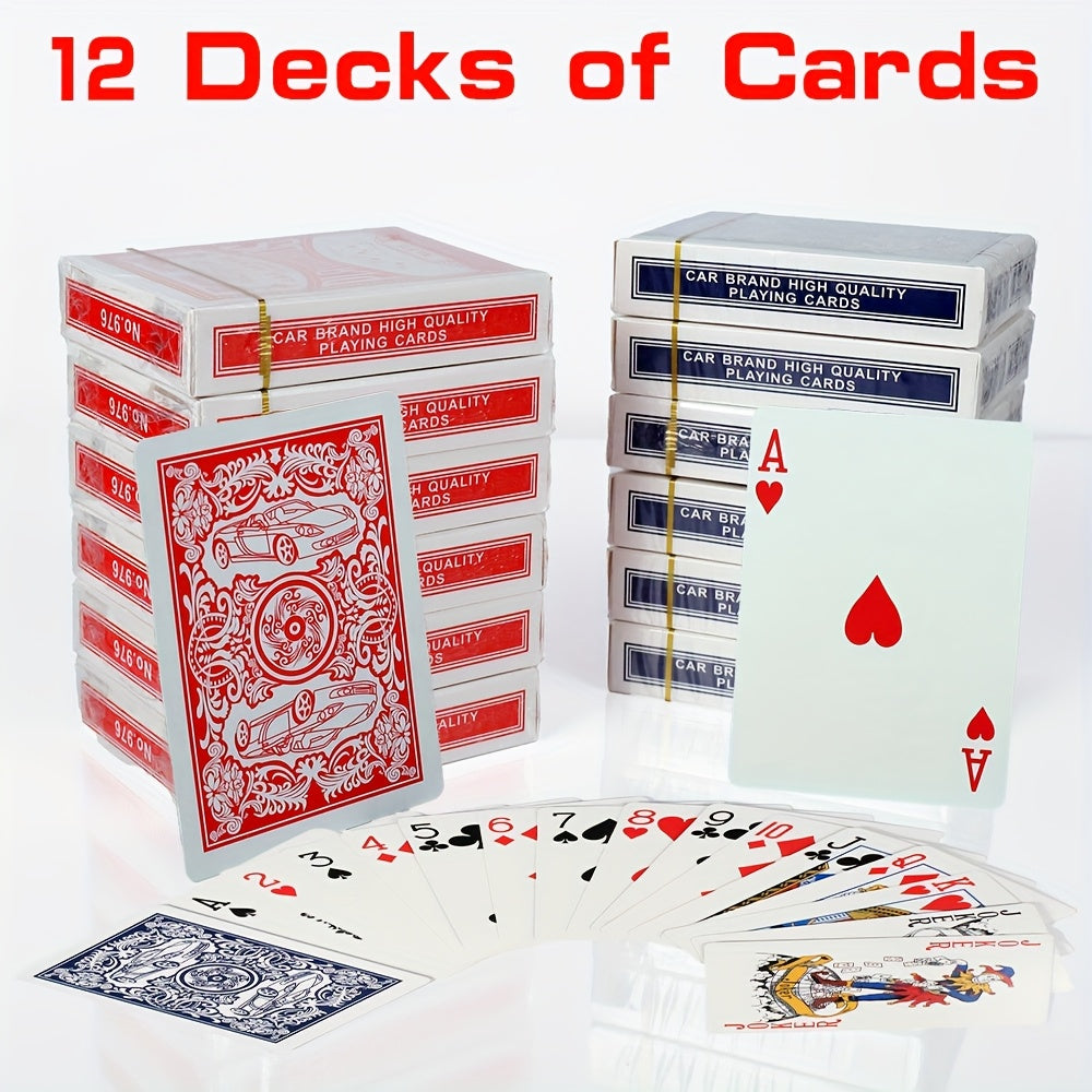 24/12/6 Decks Of Premium Playing Cards - 21 Points, Euchre And Canasta Standard Index, - Standard Size (2.5" X 3.5"), Durable Coated Cardstock In Blue & Red, for Family, Parties, And Christmas Game