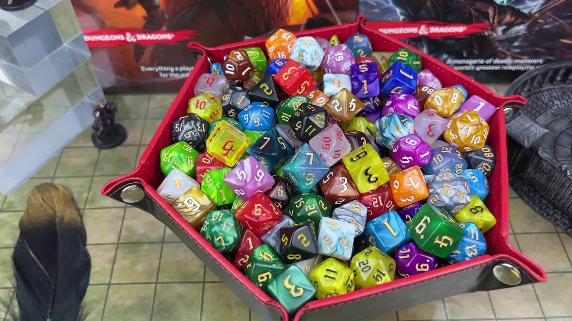 182pcs CiaraQ DND Dice Set Compatible for D&D RPG MTG - Complete Polyhedral Dice with Large Flannel Bag, D20 D12 D10 D8 D6 D4, Tabletop Game Dice Gift for Gamemasters, Great for Christmas & RPG Tabletop Games (182pcs)