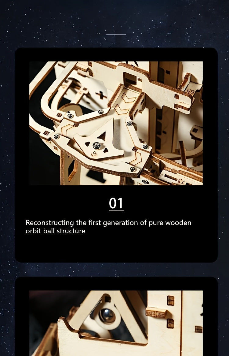 3D Puzzle For Adults, Wooden Ball Track, STEM Project, Two Sets Of Expansion For Male And Female Home Decoration Enthusiasts, High-difficulty Wooden Building Model Holiday Gift Birthday Gift