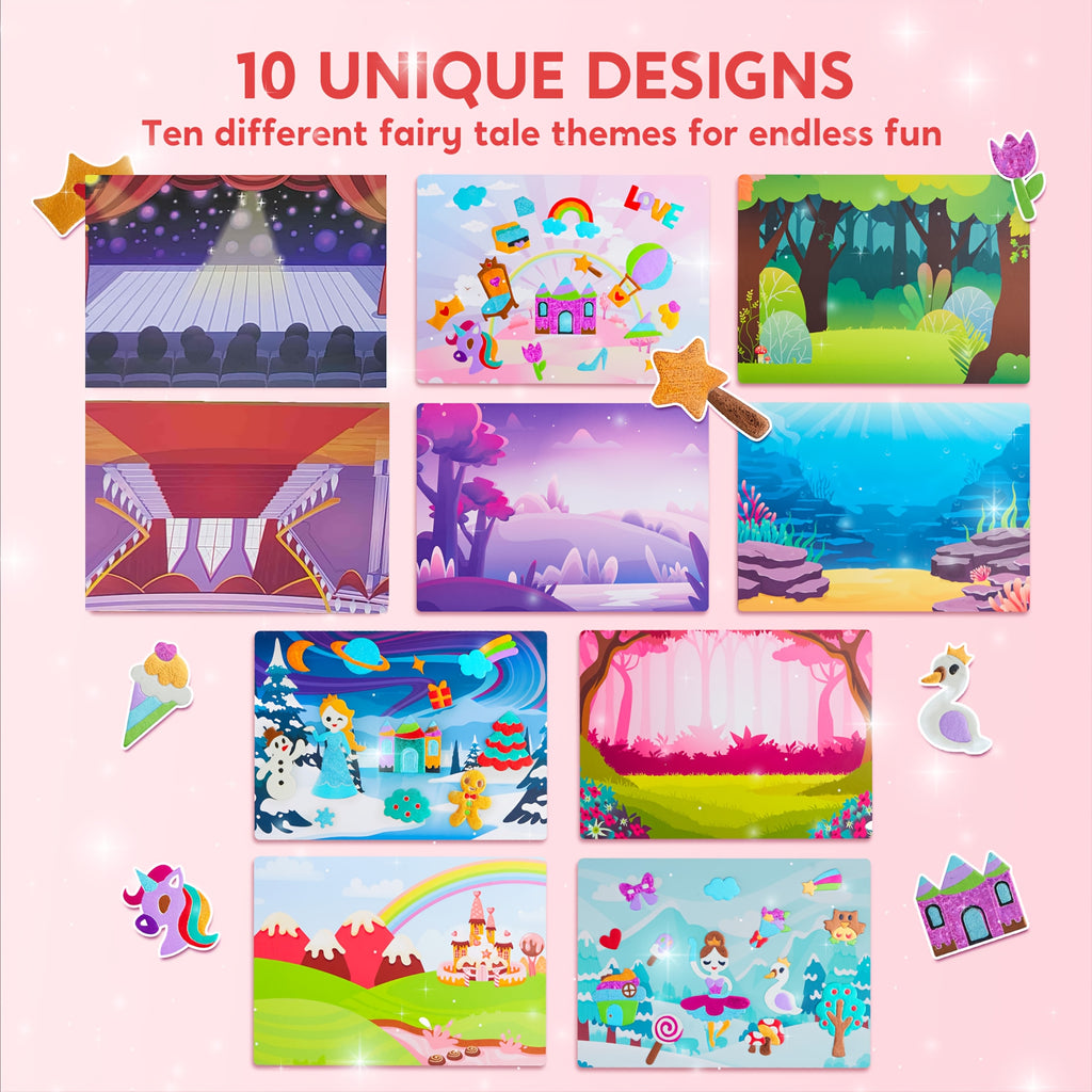 Foil Art Kit for Kids, Arts & Crafts Supplies, 10 Unique Designs&120 Colorful Foil Sheets, Mess Free Coloring, Foil Foam Stickers, Creative Travel Toys, Christmas Birthday Gifts for Boys And Girls