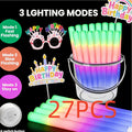 27/30 LED Foam Glow Sticks, Multi-color Flashing, Party Light-up Supplies, Suitable for Weddings, Birthdays, Graduation Seasons, Christmas And Other Parties Or Game Activities, Camping Party Outdoor Lighting Glow Sticks