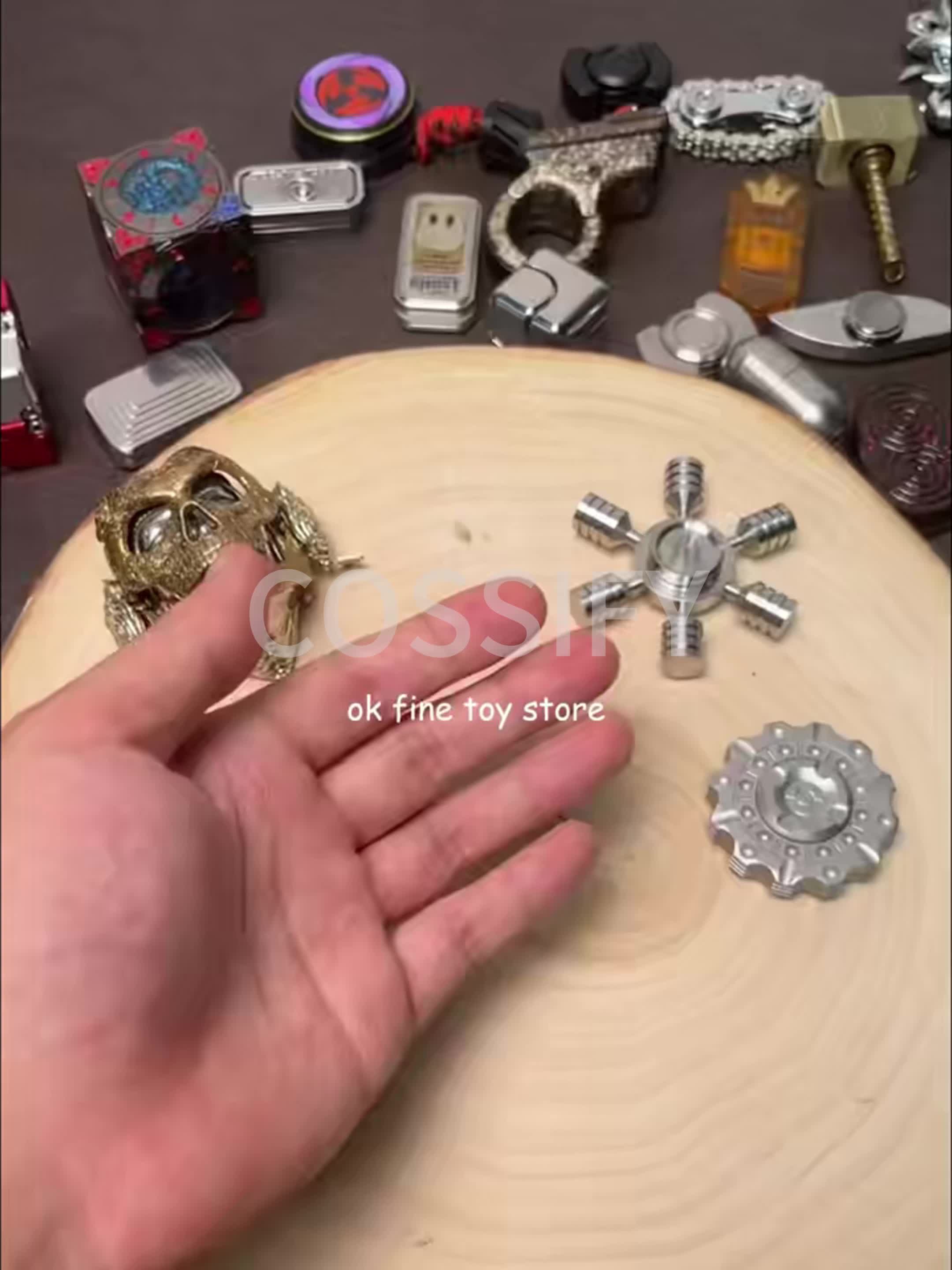 COSSIFY Metal Daily Stress Relief Toy Set - Fidget Spinner Theme: Portable Stress Relief Spinner, Cool Decompression Toy, Anxiety Relief Tool, Creative Design, Exquisite Craftsmanship, Relaxation And Focus Aid for Teens, Best Mini Metal Toy for Men