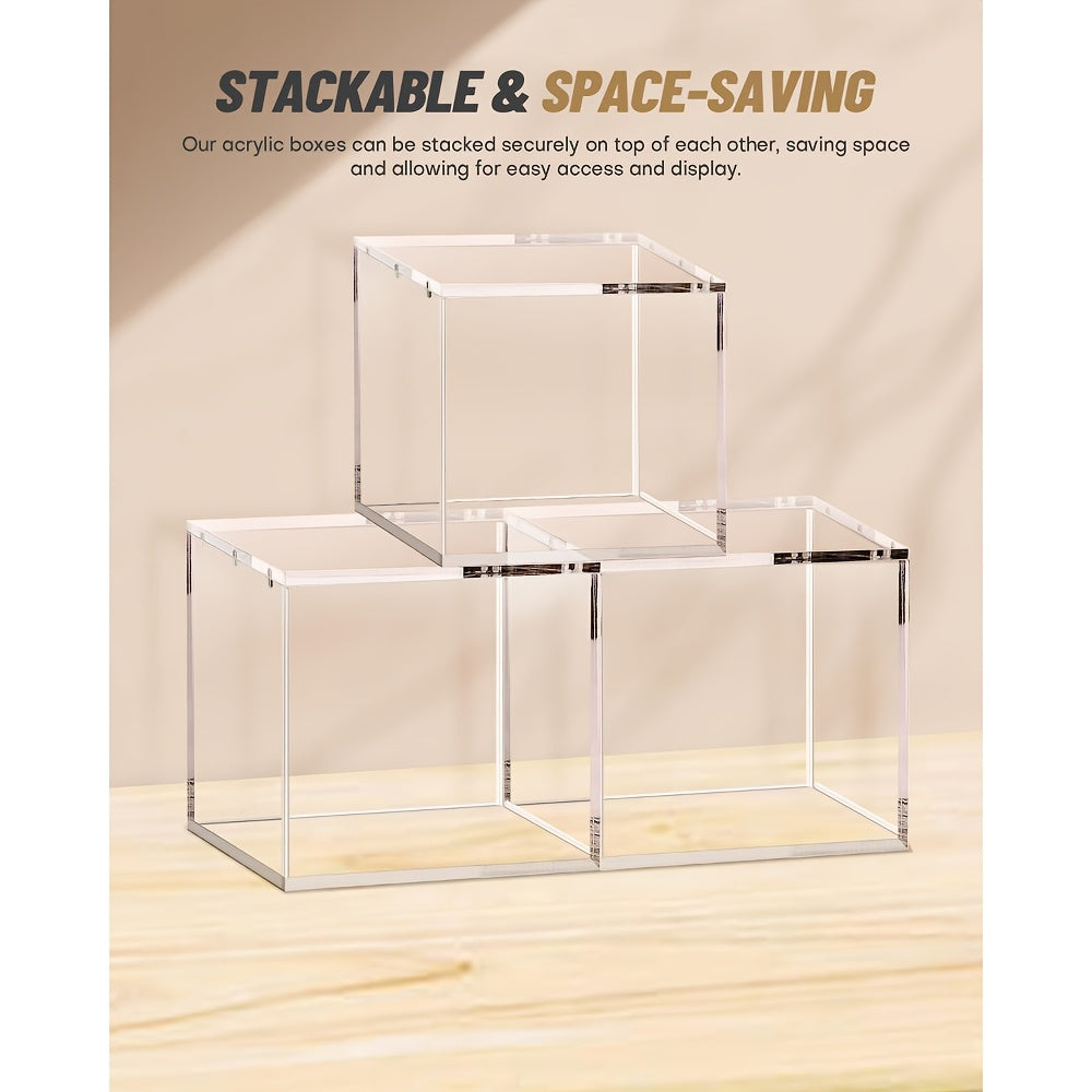 Booster Box (Not ETB !) Case Acrylic Display Case Compatible With PKMN Booster Box Case 6mm+6mm+3mm Thick Stackable Booster Box Acrylic Case With Magnets Lid Clear Boxes For Display