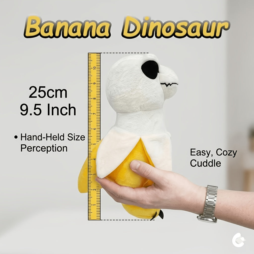 Banana Dinosaur Plush Toy, 9.5 Inches Cute Cartoon Tyrannosaurus Anime Dragon Game Toy, Fruit Soft Plushies, Animal Pet Pillow Sleeping Doll Toy Halloween Birthday Gift for Friend, Room Decoration