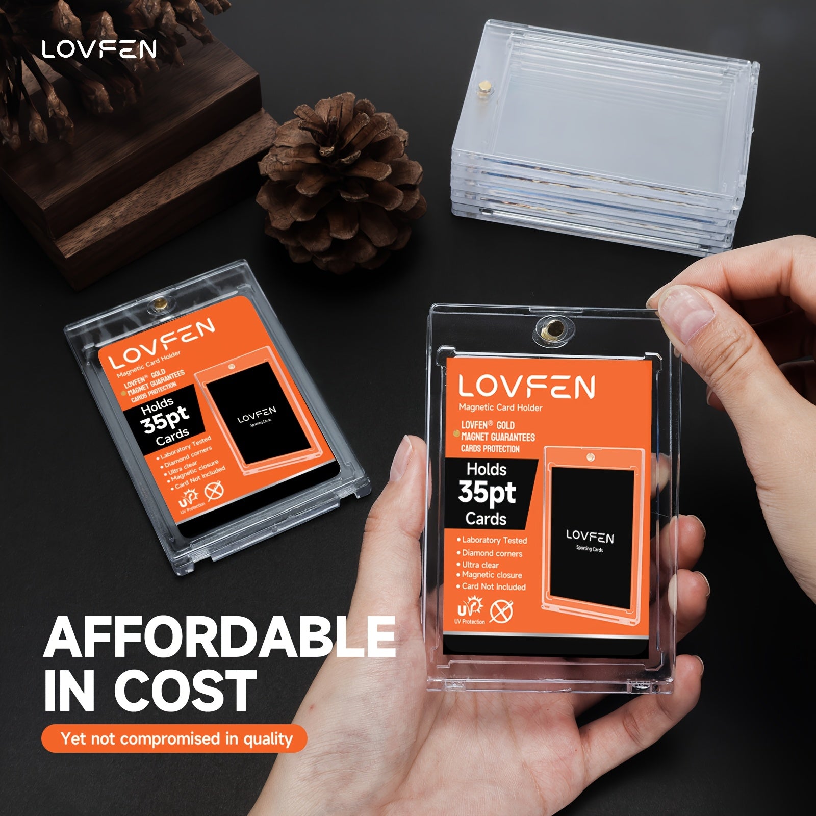 LOVFEN 400Ct Magnetic Card Holder 35Pt Magnetic Card Holders for Trading Cards, Display Cases, Protectors, And Hard Plastic Covers for Sports Game Cards, Perfect for Easter Gifts