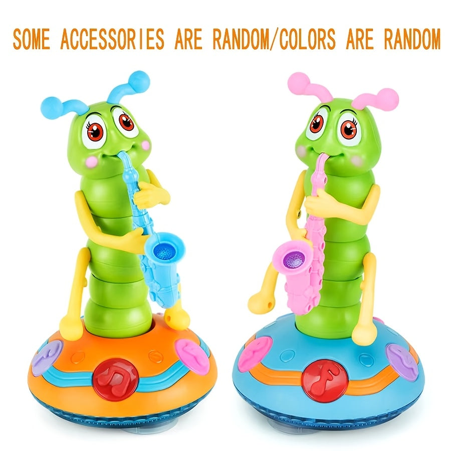 Kids Electric for CATERPILLAR Saxophone with LED Lights & Sound - Dancing Musical Instrument for, Interactive Baby Sensory with - - ( Not Included) - Boys & Girls Birthday/Christmas/Halloween Gifts