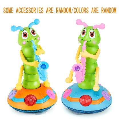 Kids Electric for CATERPILLAR Saxophone with LED Lights & Sound - Dancing Musical Instrument for, Interactive Baby Sensory with - - ( Not Included) - Boys & Girls Birthday/Christmas/Halloween Gifts