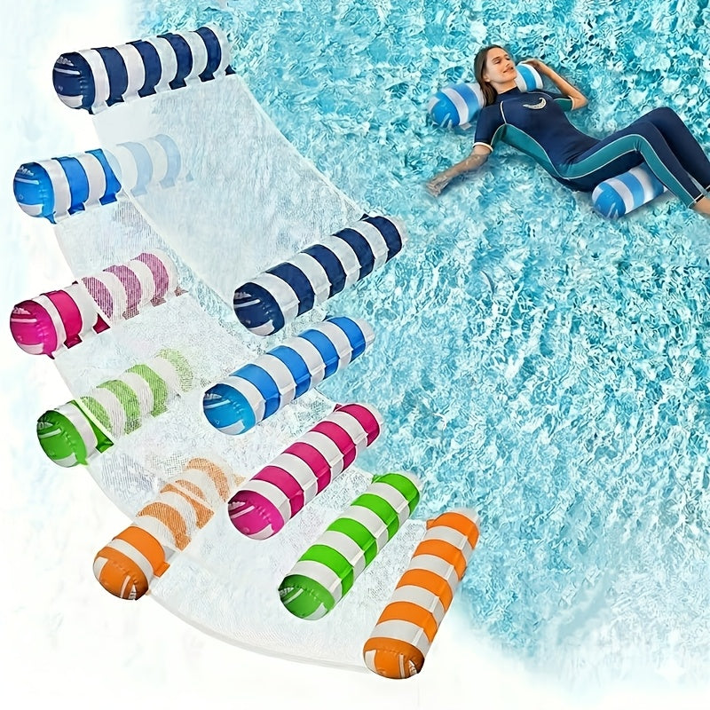 Jixiangyu Adult Swimming Ring 4-in-1 Inflatable Floating Bed - Hammock, Lounger, Raft, and Exercise Saddle - Blue, Navy Blue, Rose Red - for Pool, Lake, Beach Leisure Float