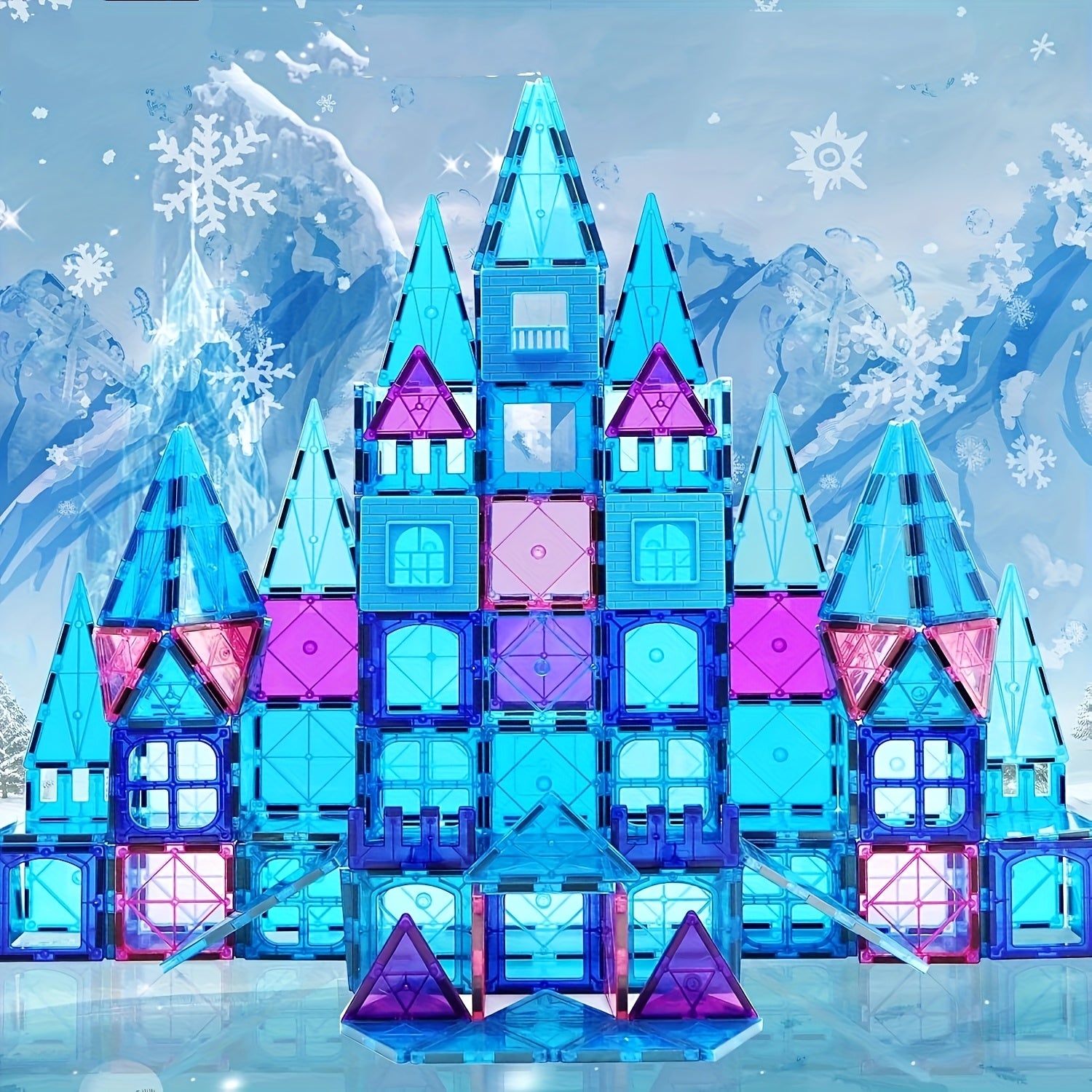 Magnetic Tile 3D Toy Suitable for Boys And Girls' Education, Magnetic Building Blocks for Girls' Toys, Princess Castle Birthday Gift