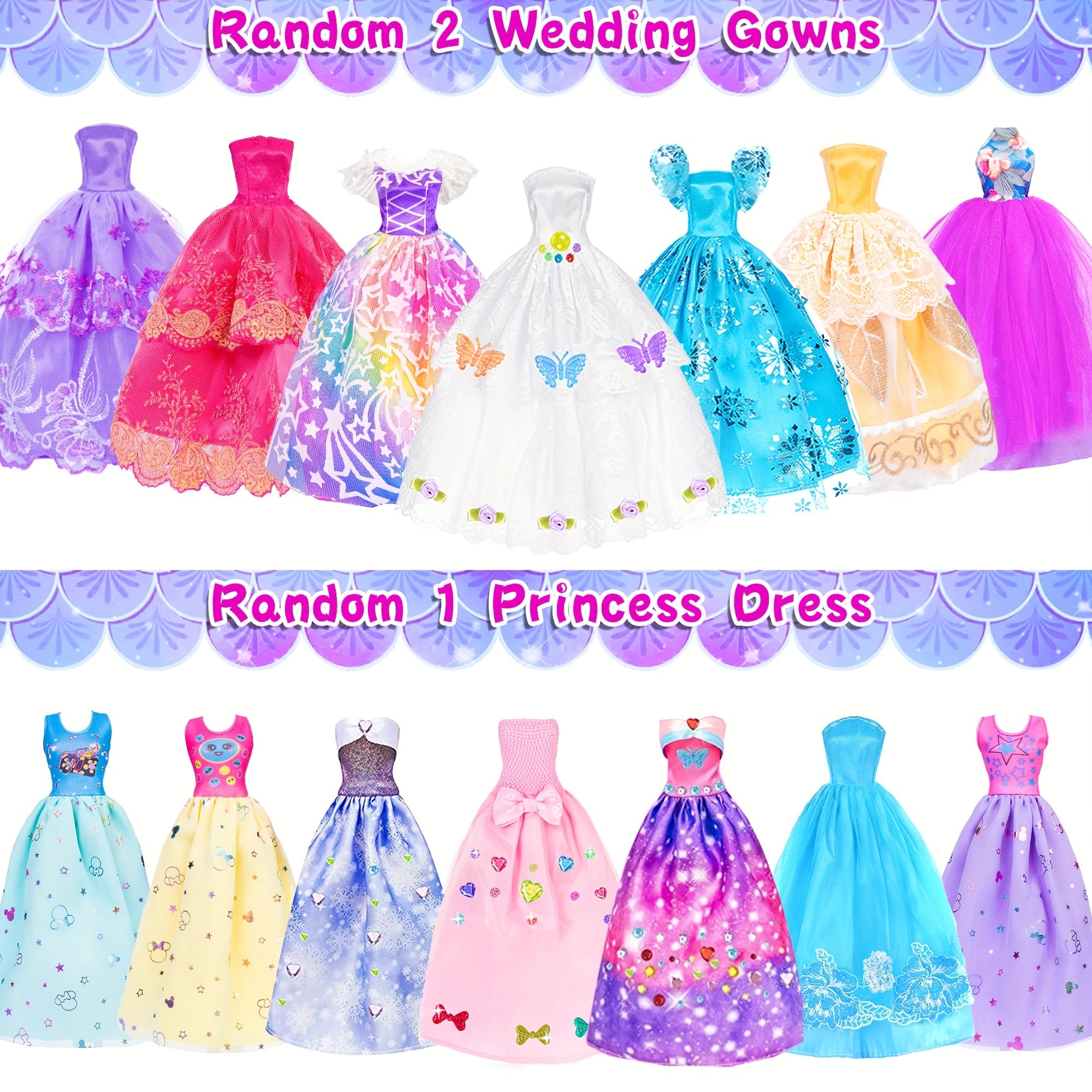 140pcs 11.5 Inch Girl Doll Closet Fashion DIY Wardrobe with Clothes And Accessories Including Doll, Wardrobe, Wedding Dress, Shoes, Necklace, Bags And More (Include Doll)