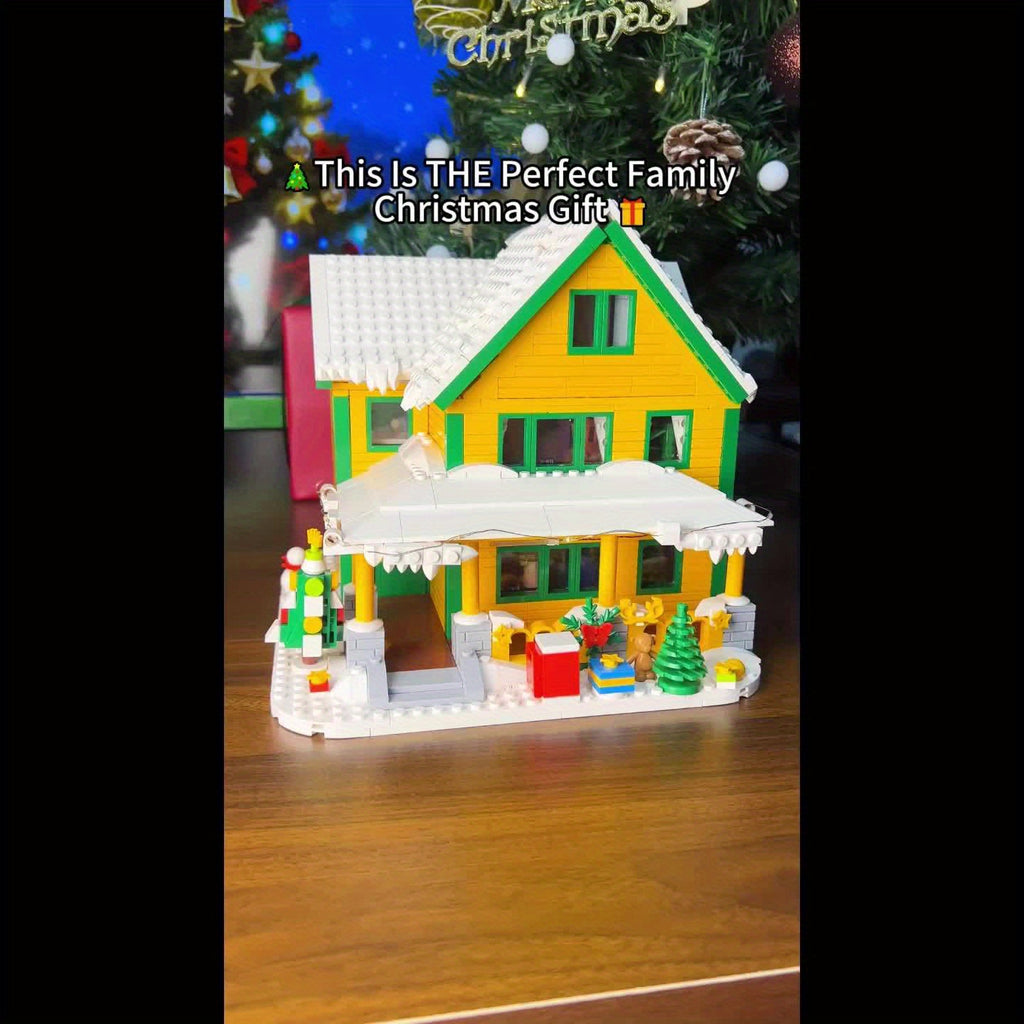 1146pcs Christmas Story Building Blocks Set, Classic Movie-Style Large Christmas House Model with Character Figures & Exquisite Interior, Suitable for Family & Family Interaction, Desktop Decoration & Collection, Safe High-Quality ABS Material