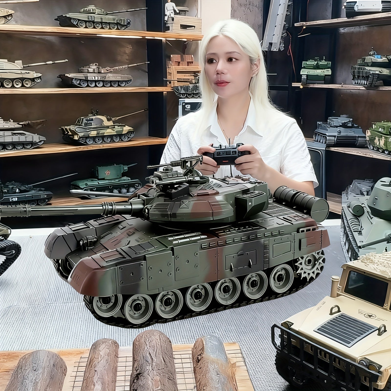 [Christmas Birthdays New Year] 1:16 Remote Control Armored Tank, Collectible Display Piece | Desktop Decoration. Perfect for Christmas, Birthdays, And New Year Gifts. Kids' Toy Tank, Boy Toy. All-Terrain Tracked Armored Vehicle, Tank Car, Tank Model