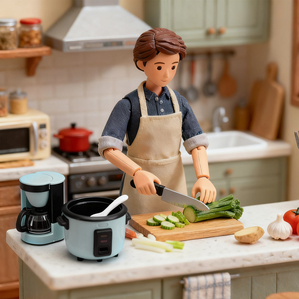 3pcs Funny Mini Kitchen Scene Decor, 1:12 Scale Rice Cooker, Juicer & Coffee Maker Model, Decorative Doll House Playset, Creative Kitchen Appliance Set, Gift