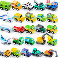 25pcs Pull Back Cars And Trucks Toy Vehicles Set For Kids, Girls And Boys Kids Play Set, Die-Cast Car, Kids Party Favors, Easter Stocking Stuffers, Perfect Birthday&Christmas Gift