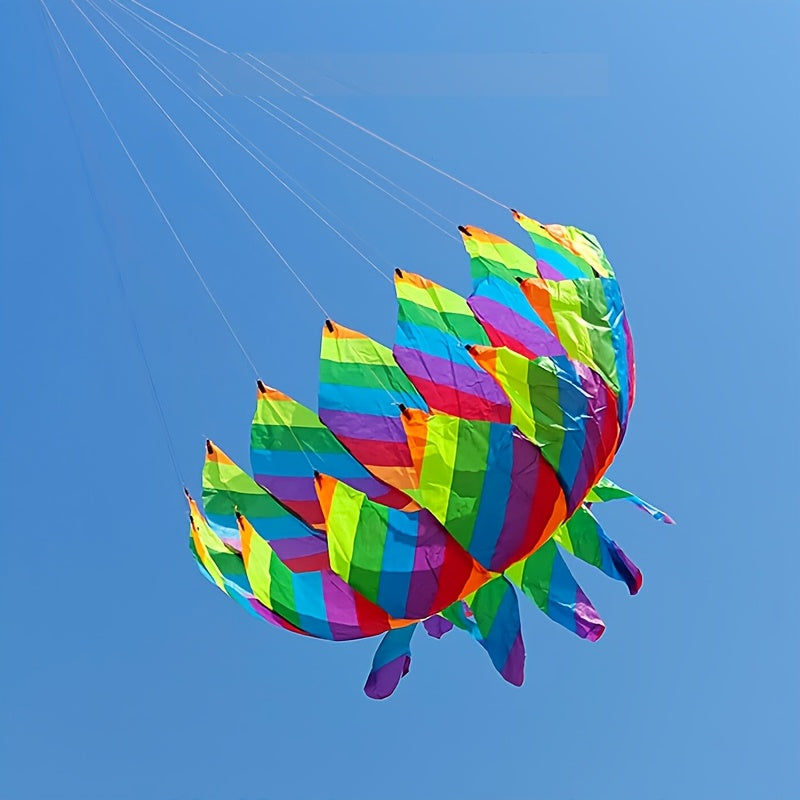 [Rotating Lotus Tail Kite] Rotating Lotus Tail Kite - Three-dimensional Flower Basket Tail; Suitable For Outdoor Beach Park Games And Entertainment