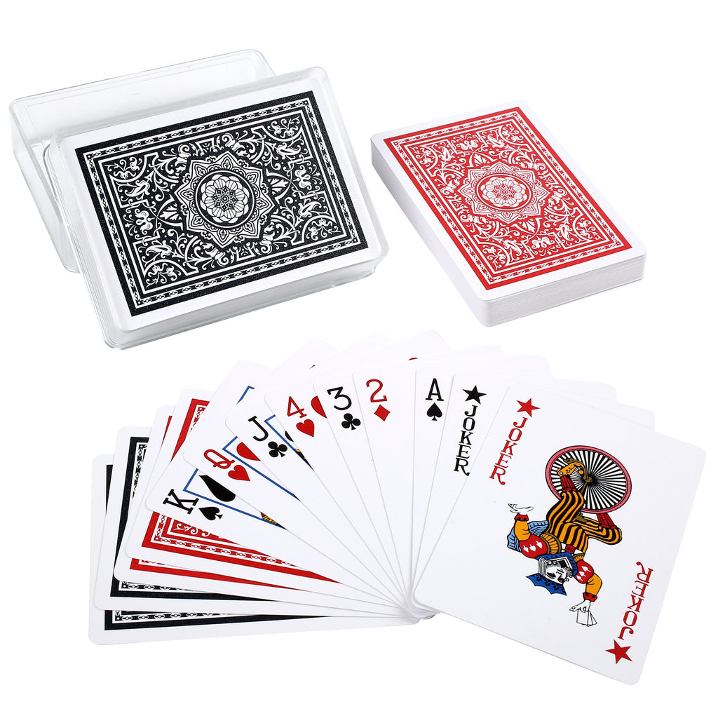2 Decks Waterproof Plastic Playing Cards Poker Size Standard Index Card with Case Game Cards