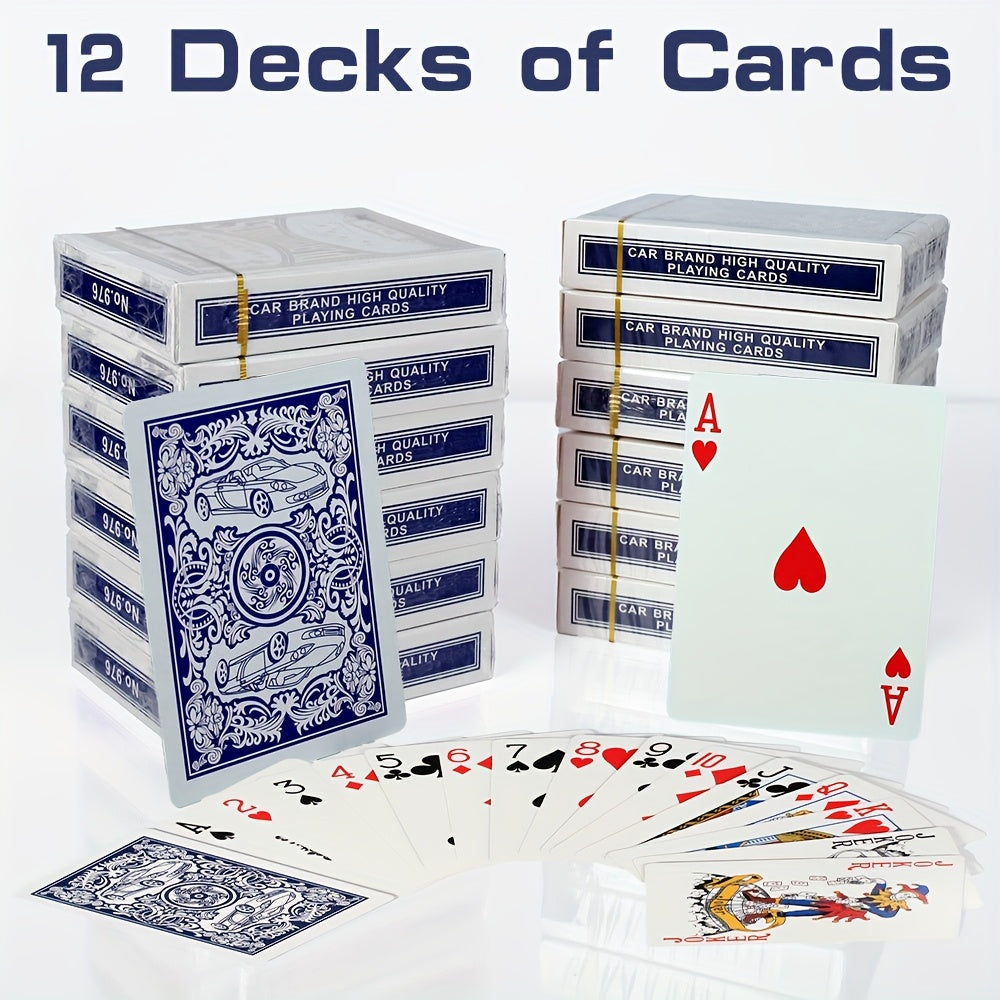 24/12/6 Decks Of Premium Playing Cards - 21 Points, Euchre And Canasta Standard Index, - Standard Size (2.5" X 3.5"), Durable Coated Cardstock In Blue & Red, for Family, Parties, And Christmas Game