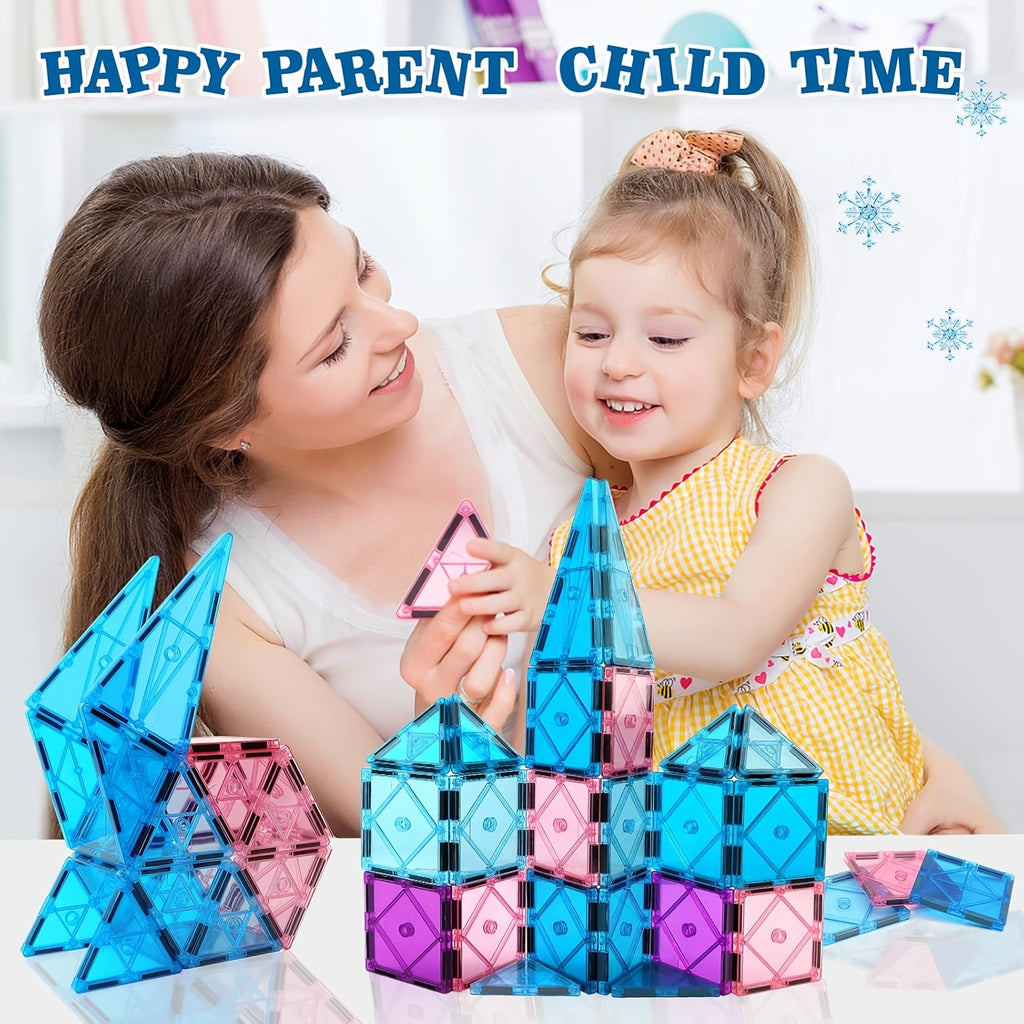 Magnetic Tile 3D Toy Suitable for Boys And Girls' Education, Magnetic Building Blocks for Girls' Toys, Princess Castle Birthday Gift