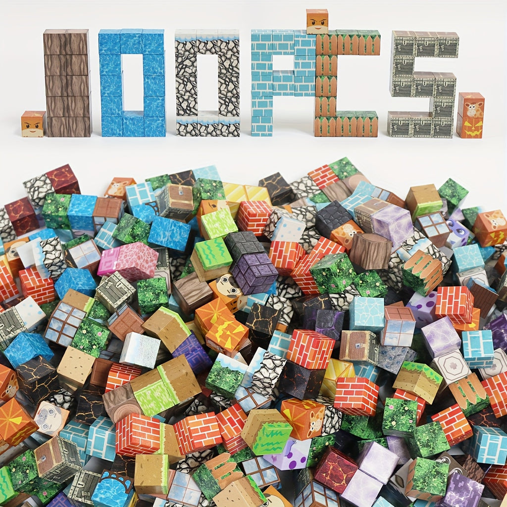 Magnetic Building Blocks - 100pcs Set - Random Colors, Magnetic Toys for Boys And Girls, Cube Building Toys, The Perfect Gift for Halloween, Thanksgiving, Christmas, Easter, And Birthdays