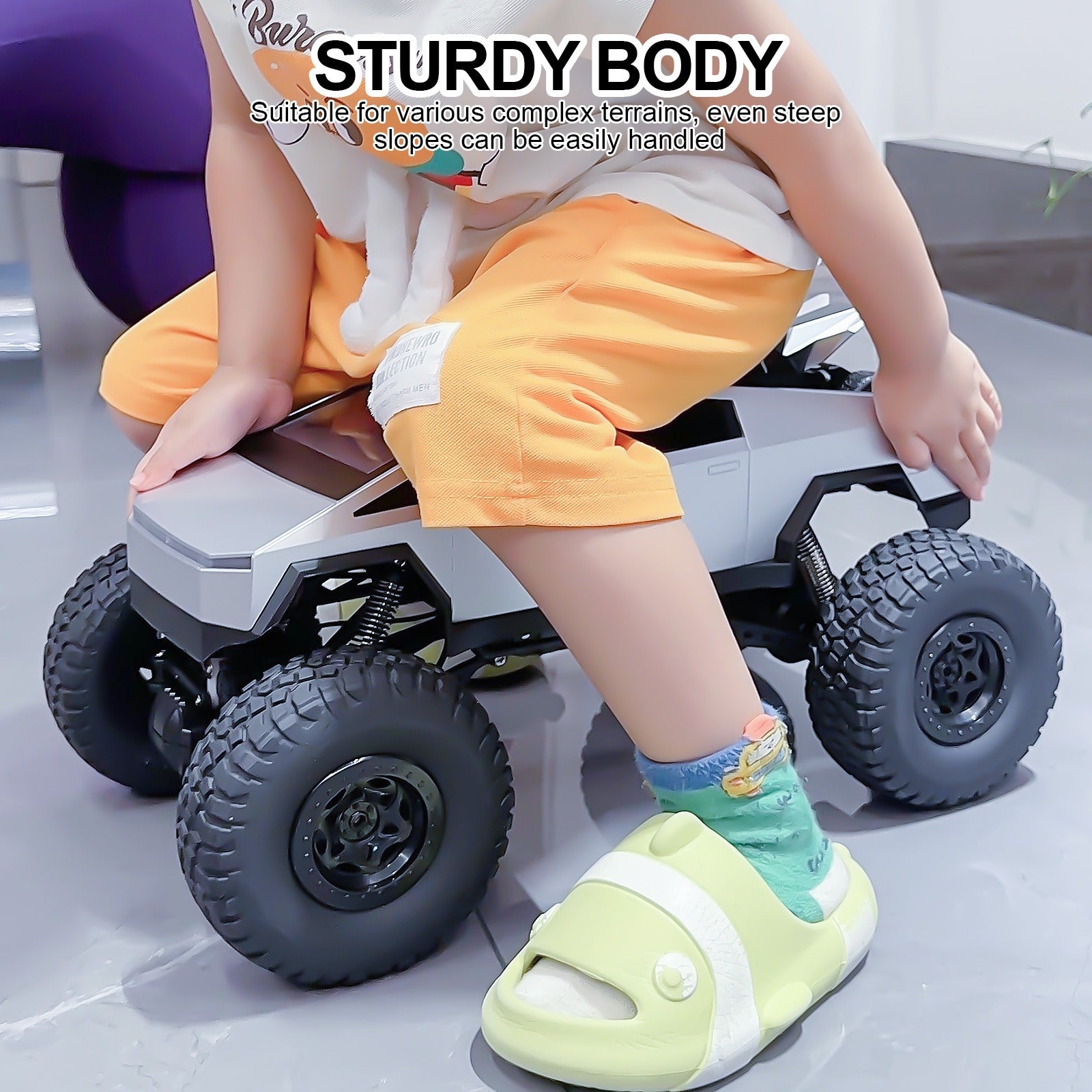 Huge RC Pickup Truck Remote Control truck Model Car with Free Gift Motorcycle Powerful Climbing Vehicle for All Various Terrains Great Christmas and New Year Gift for Kids Automobile