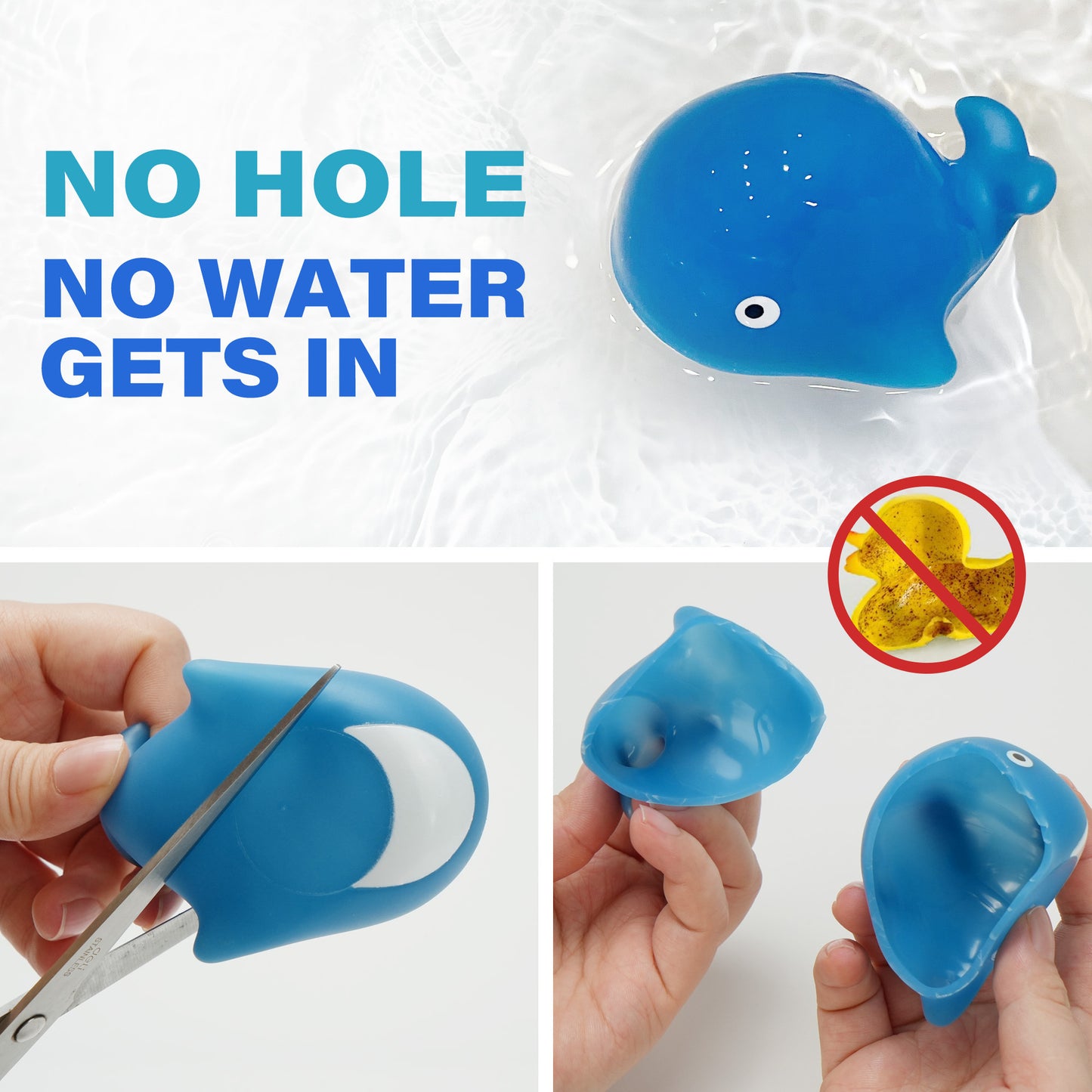6pcs Color Changing Baby Bath Toys for Kids, No Hole Baby Tub Toys, Sea Animal Bathtub Shower Toys, Christmas gifts