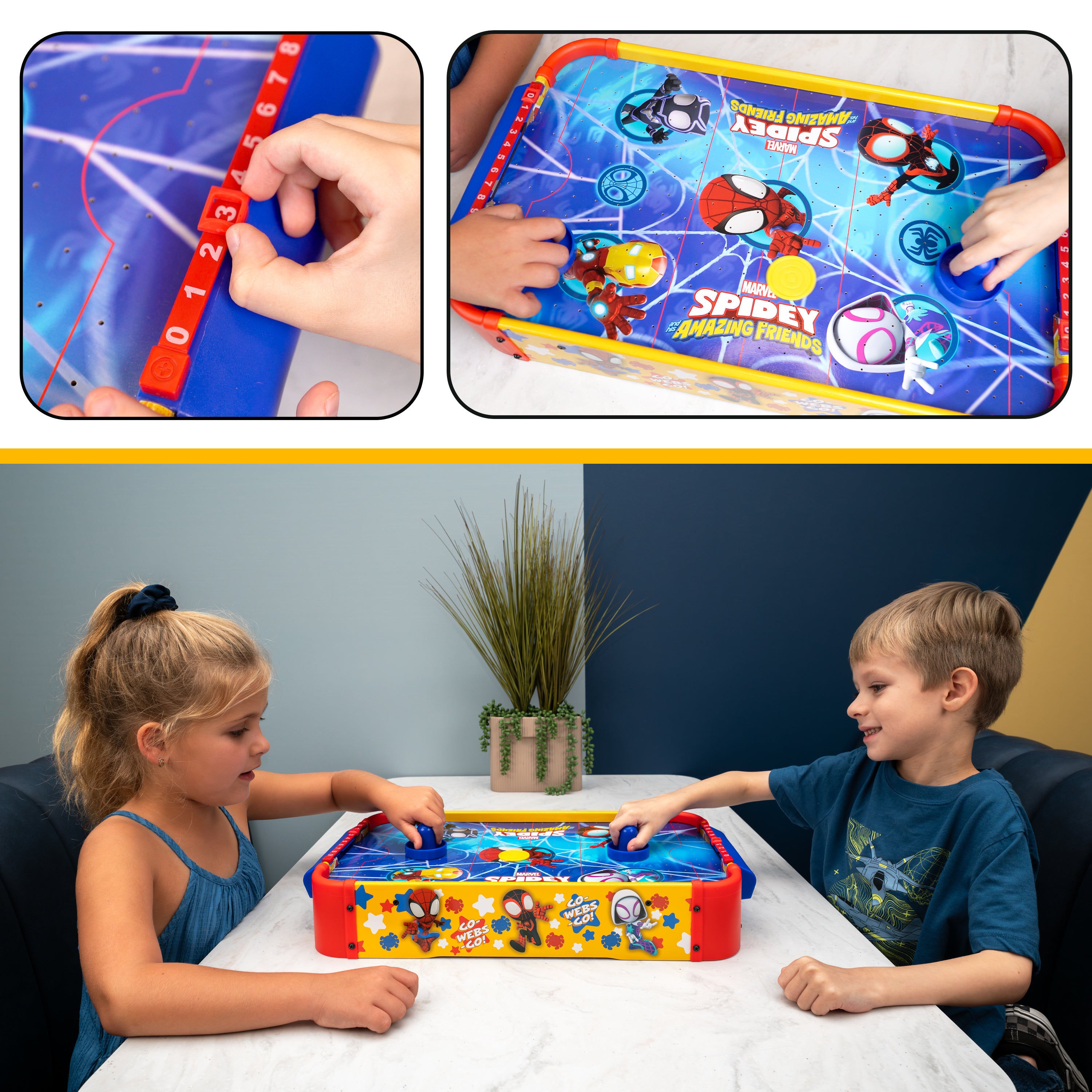 Marvel Spidey And His Amazing Friends Electronic Tabletop Air Hockey (Wood)