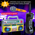 3pcs Inflatable Props for Party, Inflatable Mobile Phone Boombox Blow Up Microphone for 80S for party Decorations Hip Hop Theme Birthday for party Supplies, Back to School, Graduation for party Supplies