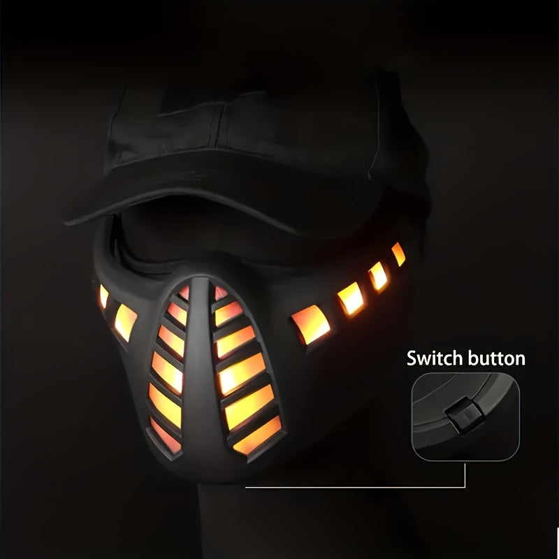 LED Cyberpunk Cool Sci-Fi Futuristic Mask, Full Face Mask - Maximum for Cosplay Photo Props, Bar Club Rave Party Supplies, Gift & Collection, Men's Breathable, Halloween Music Festival Accessories