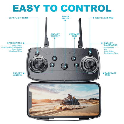 [HD Camera Drone] Tongli Upgraded Quadcopter Drone, Built-In HD Camera, Foldable Design, 3D Flips, USB-C Charging, Free Storage Bag Included, Beginner-Friendly, Aerial Photography Drone, Camera Drone For Vlogging, Outdoor Drone, Remote Control Drone