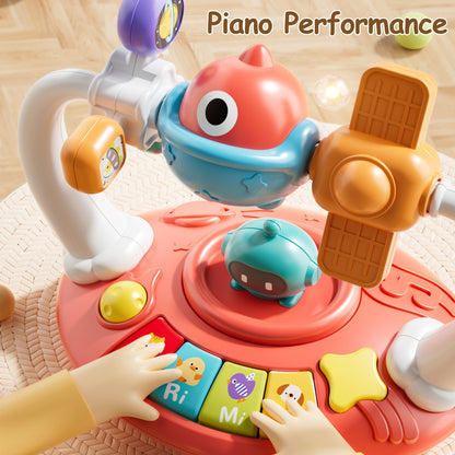Dinosaur Piano Music Box Toy, Space Piano Music Box Toy, Smart Music Toy, Rotatable Small Design, Best Gift for Boys And Girls, Random Color