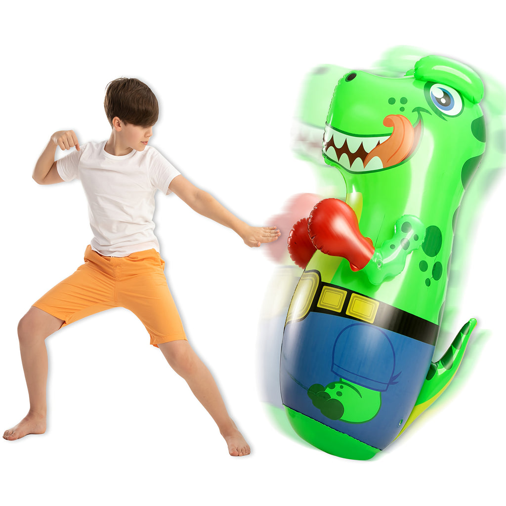 [Birthday Christmas Gifts] Inflatable Dinosaur Punching Bag for Kids 47 Inches, Blow Up Punching Bag Toys For, T-Rex Dinosaur Bouncing-Back Bopper, Indoor And Outdoor Activities, Birthday Christmas Gifts for Boys